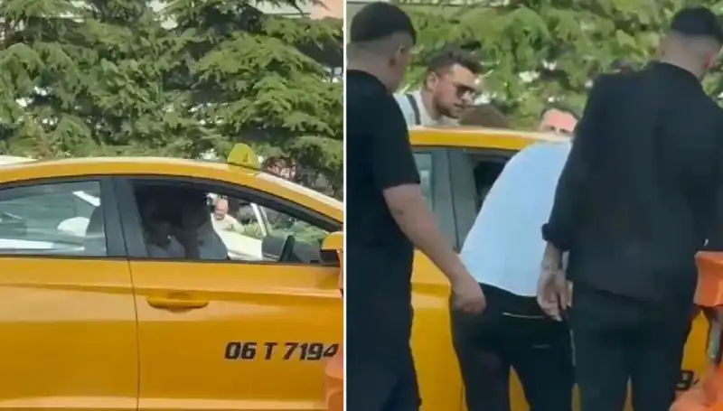 Trafikte Sinirlenen Adam, Taksi Şoförüne Yumruk Attı!