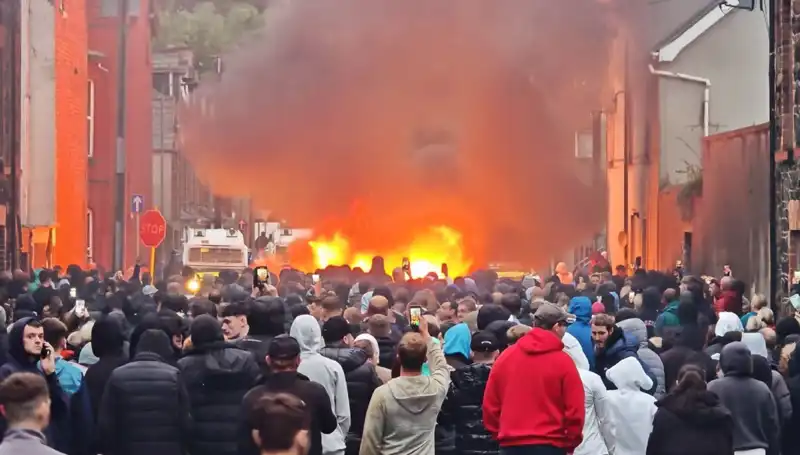 Kuzey İrlanda'da Cinsel Saldırı Protesleri: Evler ve Araçlar Alev Alev Yandı
